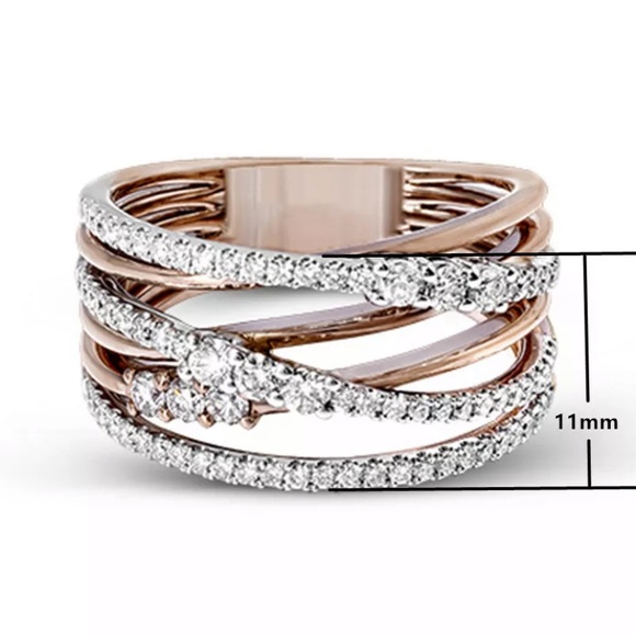 Rose Gold Filled Ring Women White Sapphire jewelry - Picture 3 of 3